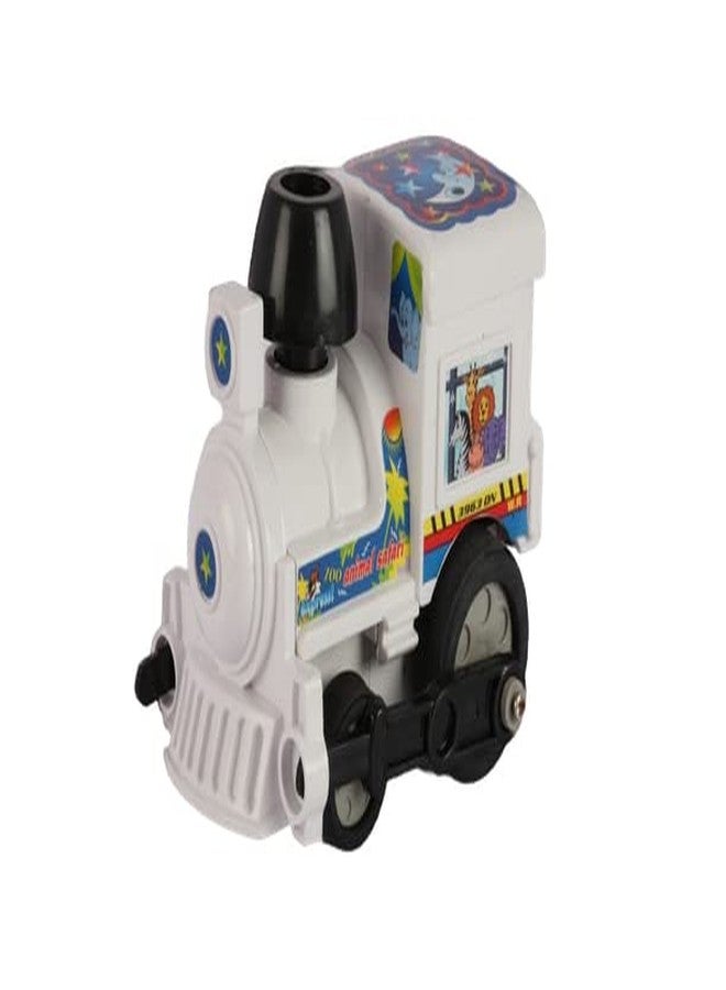 Shinsei Mini Loco Train Maintenance Free Pullback Spring Action Race Toy Gift for Boys 3+ Years. Strong ABS Plastic, NO Sharp Edges, BIS Certified. Pack of 1, Color White - Image 1
